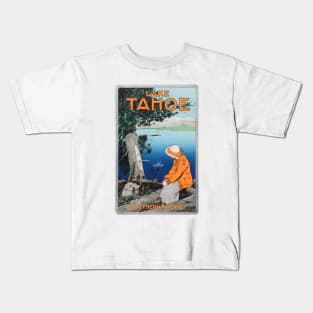 Lake Tahoe Vintage Travel Poster 1923 Kids T-Shirt